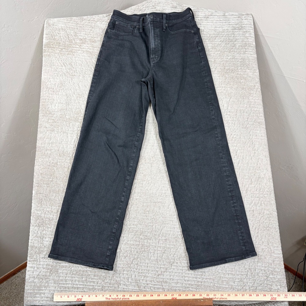 Madewell The Perfect Vintage Wide-Leg Jeans Faded Black High Rise Denim